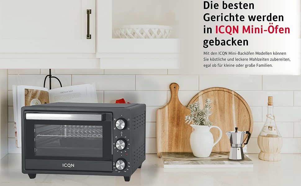 Міні-піч ICQN 20L з конвекцією, грилем та таймером, 1500W, IQ M2051R02N