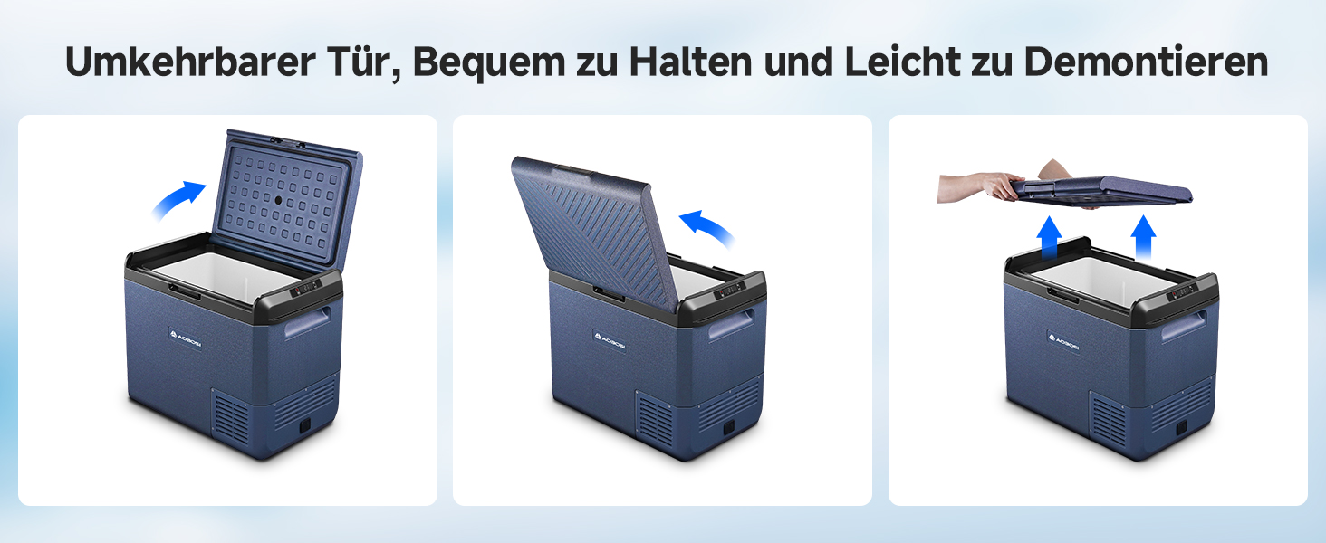 Автомобільний холодильник AAOBOSI 50л: Електричний компресорний кулер IPX4, -20°C/+20°C для авто, вантажівки, кемпінгу, подорожей