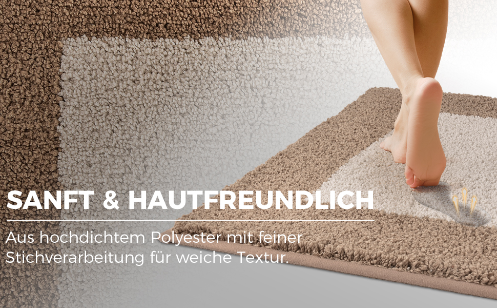 Килимок для ванної кімнати, неслизький, миючий, 76 x 150 см (Бежевий)