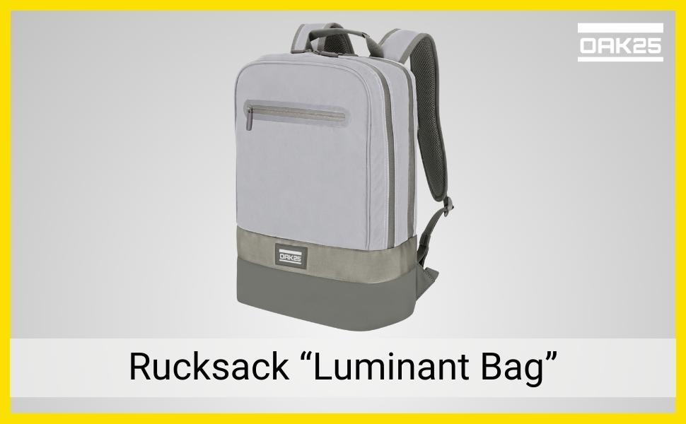 Рюкзак OAK25 для жінок і чоловіків - Luminant Bag - світловідбиваючий і функціональний рюкзак для університету, роботи, спорту, подорожей, відпочинку - 16-дюймовий відсік для ноутбука - водовідштовхувальний (шавлієво-зелений)