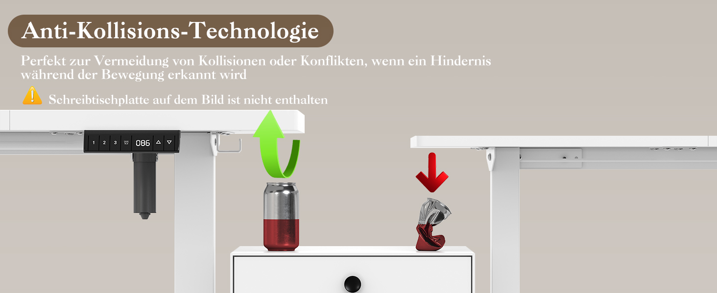 Електричний столовий стіл Devoko з регулюванням висоти, 60-125 см, 3 пам'яті, білий
