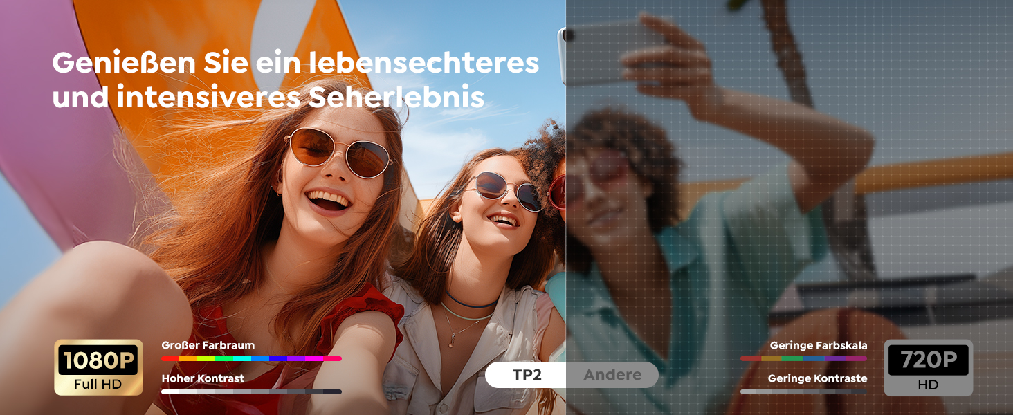 Портативний проєктор Mini Beamer 4K з підтримкою Android 13, WiFi 6, Bluetooth 5.4 та обертанням 270°. Підходить для домашнього кінотеатру, використання на вулиці та підключення до HDMI, Android, iOS, PC, USB. Автоматична корекція трапеції. Білий колір.