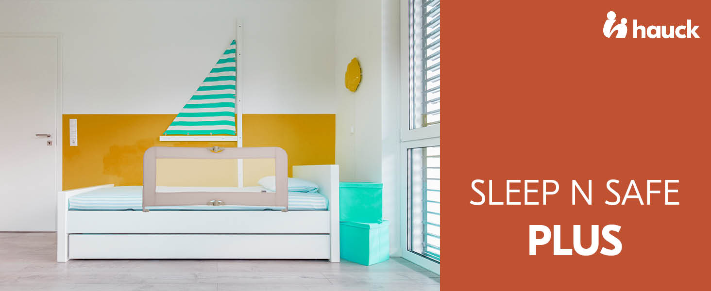 Бортик для ліжка Hauck Sleep N Safe Plus XL для дітей (18 міс - 5 років), 150x50x44 см, сірий (Melange Grey), складаний, портативний