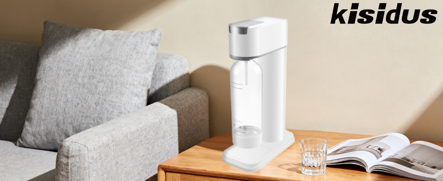 Сифон для газування води Sodastream (газвататор) з пляшкою 1 л, чорний, висота 40.3 см