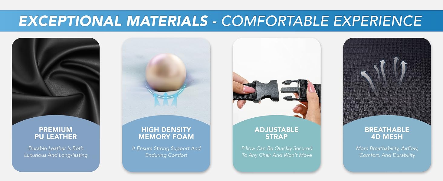 Подушка для підтримки попереку, Memory Foam, для зняття болю в попереку, авто/офіс/інвалідний візок, чорний