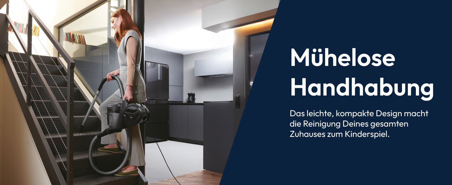 Пылесос Hoover HP1 без мешка, потужний для твердих підлог та килимів, 700 Вт, об'єм контейнера 2 л, фільтр EPA, радіус дії 7,5 м [HPZ107HM]