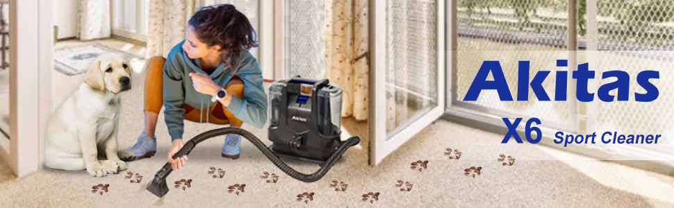 Акіта X6 - мийкий пилосос для килимів та м'яких меблів, видалення плям, 400W, сірий