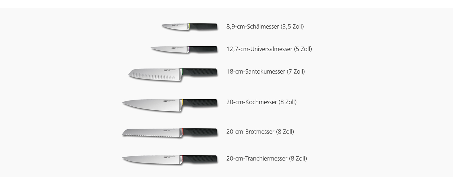 Набір ножів Joseph Joseph Lockblock з дитячою безпекою (6 ножів), нержавіюча сталь, 14 x 14 x 36 см, темно-сірий