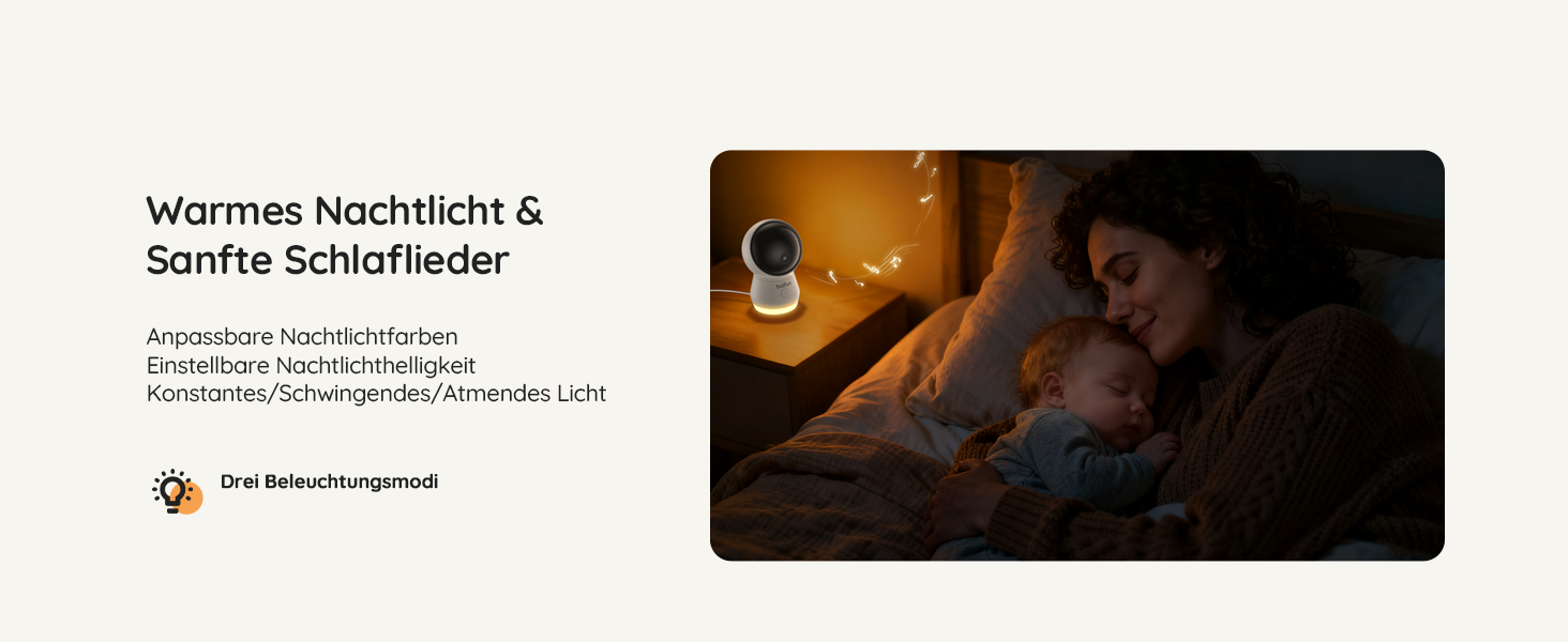 Відеоняня BOIFUN з камерою Wi-Fi 4MP, моніторинг через додаток, виявлення положення дитини, нічник, нічна зйомка, датчик руху/плачу/звуку, автотрекінг, сповіщення про вихід за межі зони