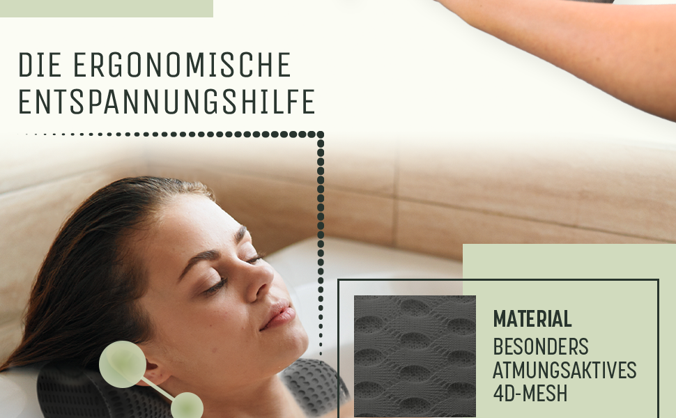 Підголовник для ванни SilverRack MEDIUM-WEICH (темно-сірий) з 3D-системою підтримки та сіткою 4D - комфортне аксесуар для ванни