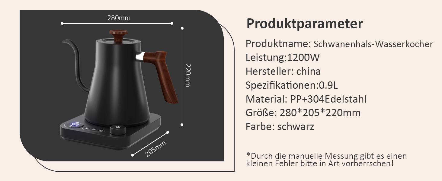 Чайник з налаштуванням температури KitchenAid, 1200W, 0.9L, 304 нержавіюча сталь, чорний, з функцією підтримання тепла