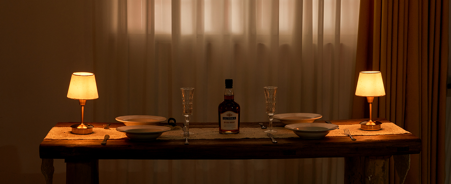 Настільна лампа бездротова, 2 шт., торгова марка Champagner, з акумулятором 5200mAh, сенсорне регулювання, для їдальні, вітальні, спальні, бару, ресторану