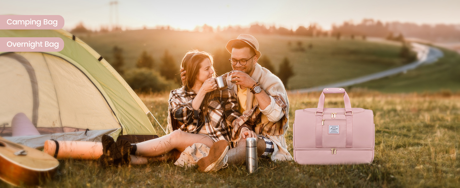 Спортивна сумка LOVEVOOK для жінок: дорожня сумка, weekender, з косметичкою, відділенням для взуття та мокрих речей, водонепроникна пляжна/басейнова/сауна сумка, ручна поклажа для подорожей, зелена