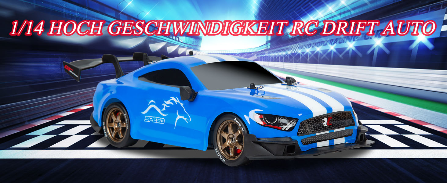 RC Автомобіль для дрифту 1:14 4WD, радіокерування, синій - іграшка для дітей та дорослих