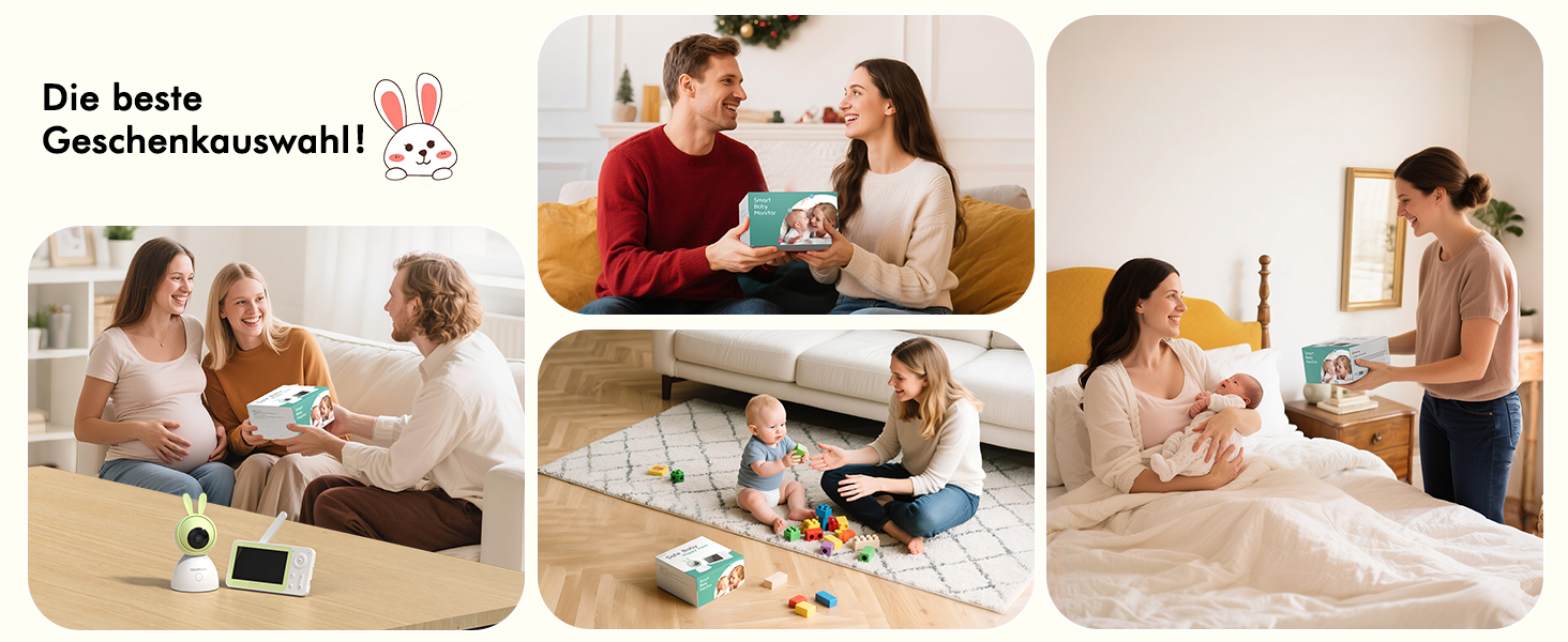 Відеоняня з камерою 1080P HD PTZ 360° та Wi-Fi: монітор для немовлят з додатком, нічним баченням, 4x Zoom, детекцією руху/звуку, двостороннім аудіо, автотрекінгом та сповіщеннями | 8SM