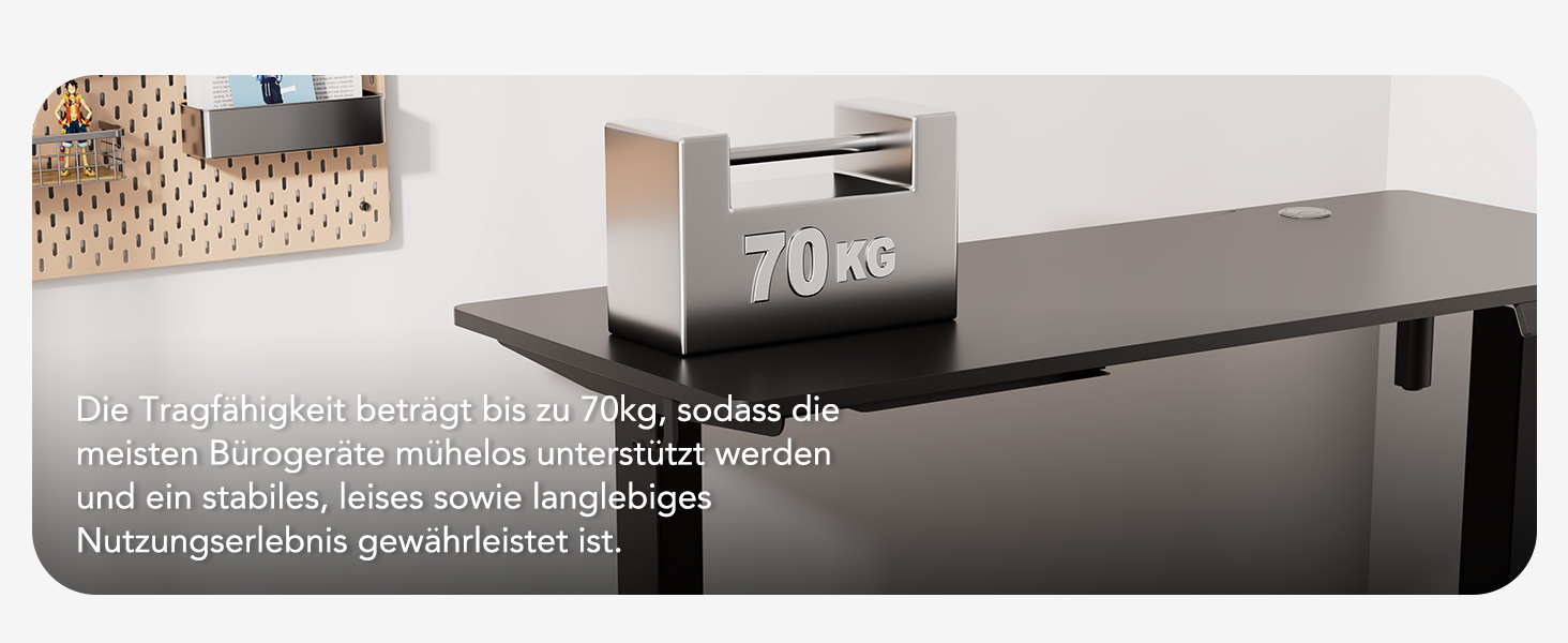 Регульований стіл 60x110 см, електричний з пам'яттю та захистом від зіткнень, висота 70–117 см, для офісу, дому та геймінгу (білий). Також доступний розмір 140x60 см (чорний)