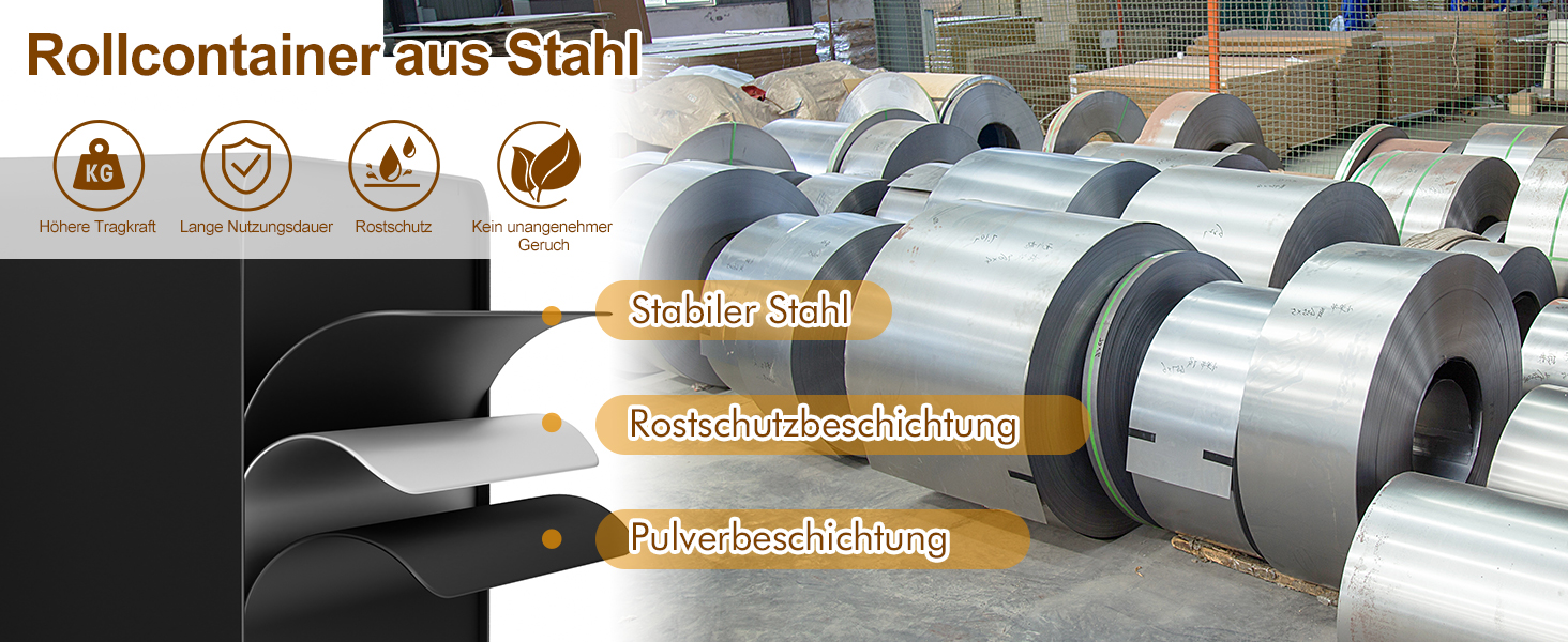 Роликовий контейнер HOMSTEEL з 3 замками, 4 шухлядами, для офісу та дому, білий (44 x 37 x 69.5 см)