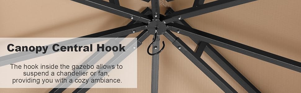 ABCCANOPY Павільйон садовий 2.4x2.4 м з двосхилим м'яким дахом для тераси, саду, двору. Захист від сонця та дощу (з сіткою, бежевий)