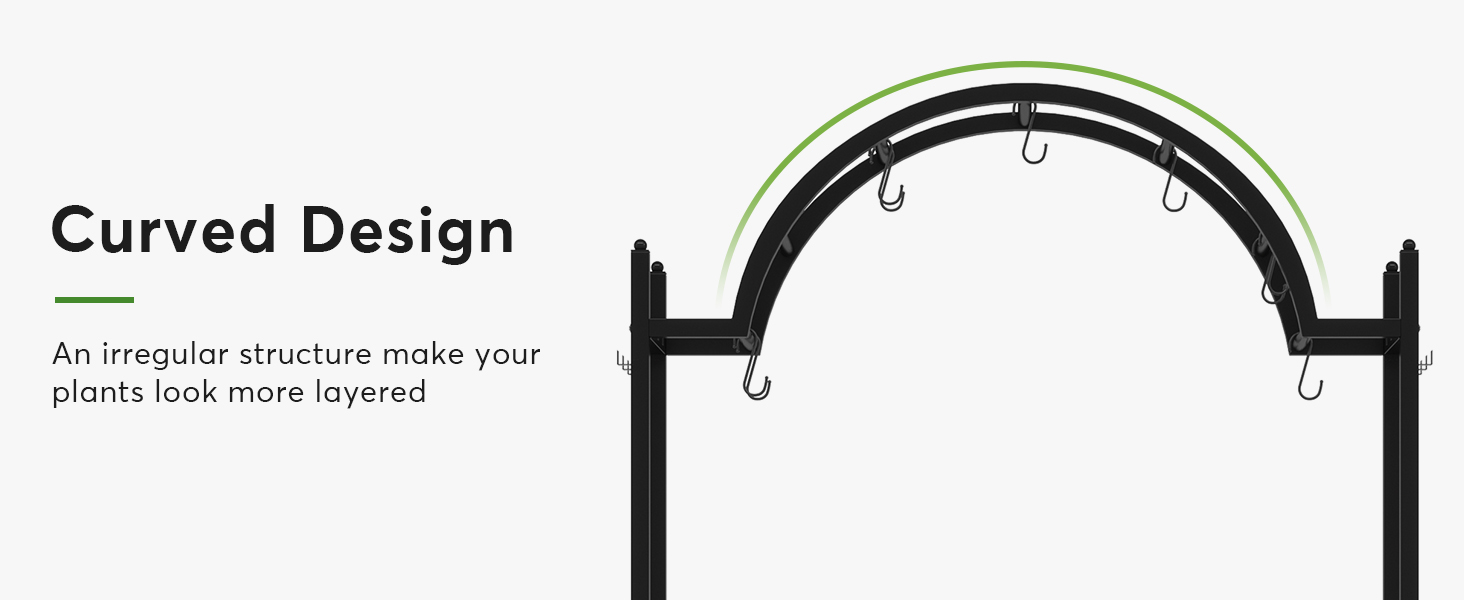 Плантатор Tribesigns з 5 полицями для дому, металева конструкція, полиці-арки з гачками, велика підставка для квіткових горщиків, для саду, балкону, вітальні, білий та сірий