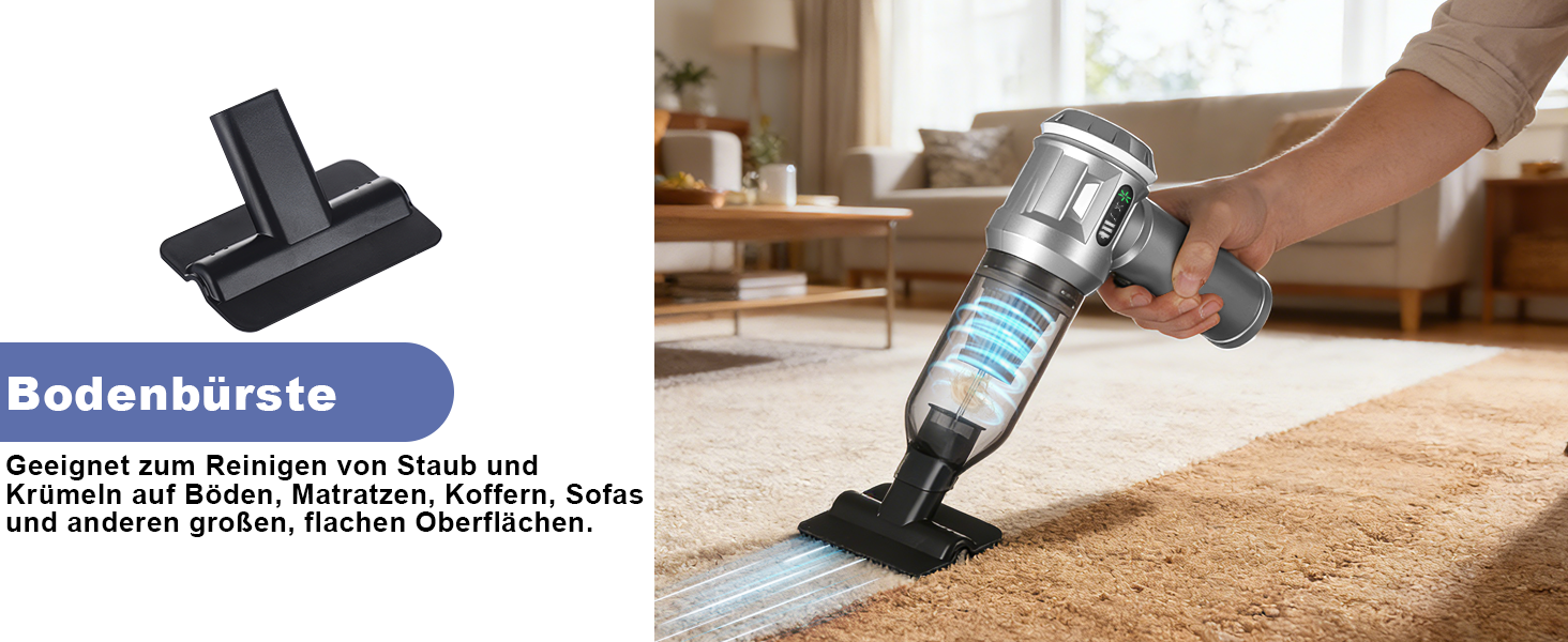 Акумуляторний ручний пилосмок Citybee 4 в 1, бездротовий міні-пилосмок для авто та дому, 25000Па, безщітковий двигун, 3 режими потужності, сріблястий