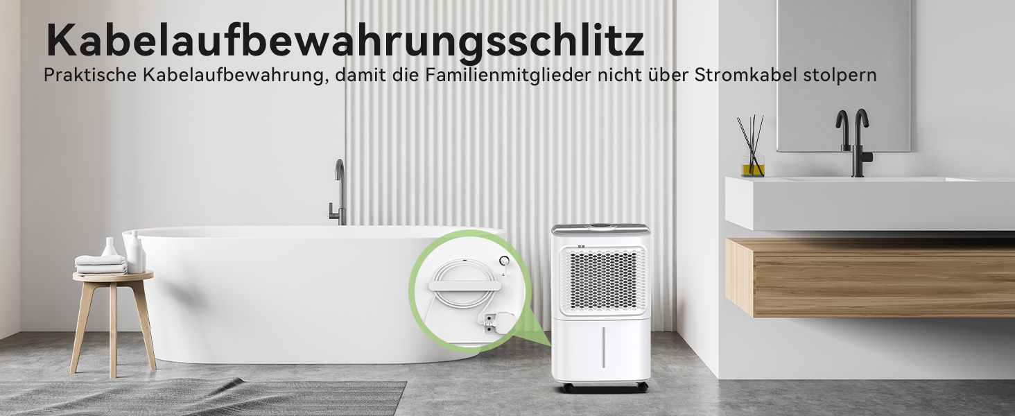 Електричний осушувач повітря Crecolife 12L/24h, 190W, для приміщень 20м², з цифровим дисплеєм та сенсорною панеллю управління, 3 режими осушення, 2 варіанти зливу, таймер 24h