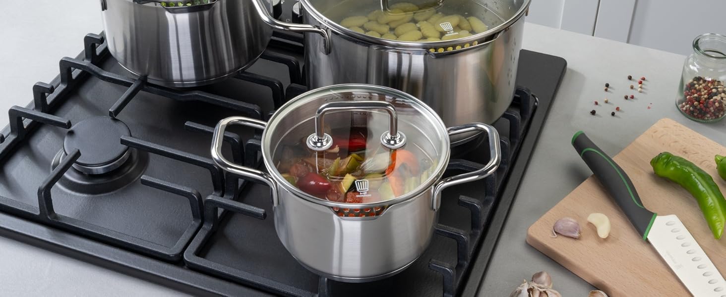 Сковорода Chefkoch від Fackelmann – діаметр 28 см, преміум-якість, антипригарне покриття, нержавіюча сталь, для всіх типів плит (включно з індукцією)