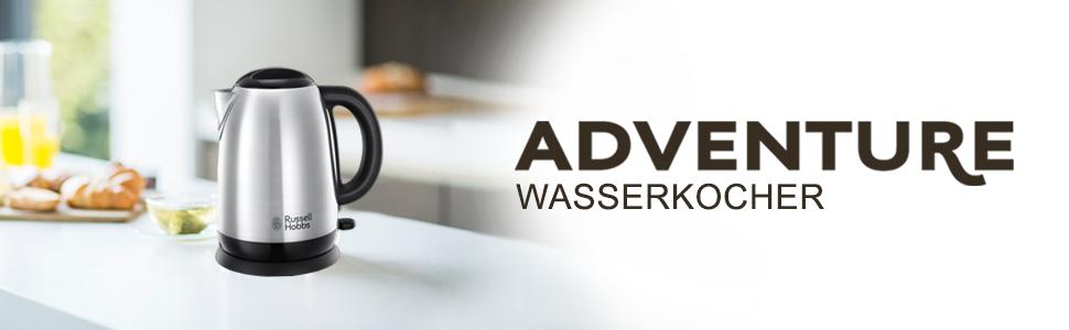 Тостер Russell Hobbs Adventure нержавіюча сталь на 2 тости, з підставкою для булочок, 6 режимів, розморожування, підігрів, Lift & Look, 850 Вт 24080-56 + Чайник електричний 1,7 л