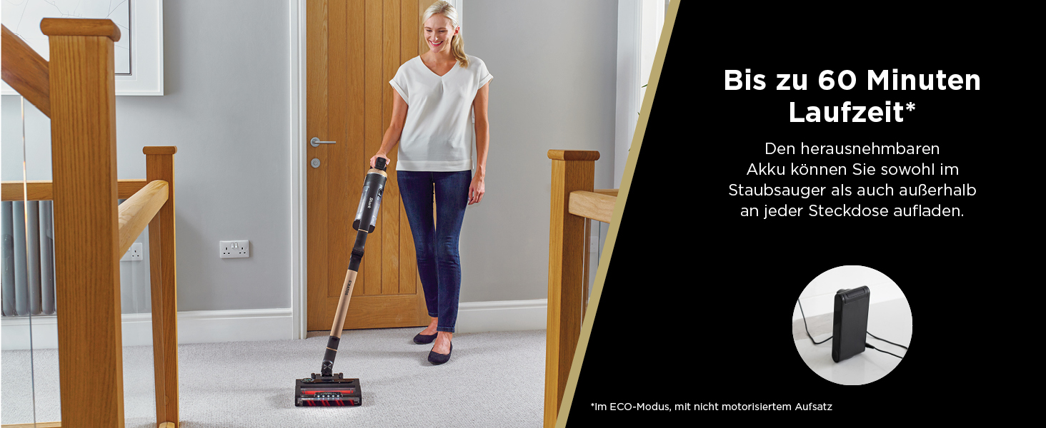 Пилосос акумуляторний Shark Stratos IZ400EUTBK безмішковий, для шерсті тварин, алергіків, килимів та твердих підлог, з автонабором та гнучкою трубою, сіро-рожевозолотий