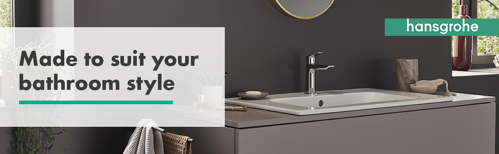 Змішувач для ванної кімнати Hansgrohe Logis Fine з Push-Open, вилив висотою 110 мм, EcoSmart, хром