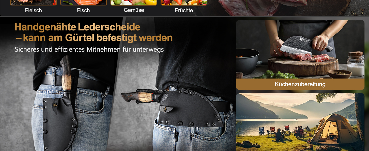 Ніж кухарський XINZUO Damaststahl 19,3 см з фінішною обробкою Hammer, професійний, з нержавіючої сталі Дамаск, з ергономічною ручкою з білого дуба, серія Mo