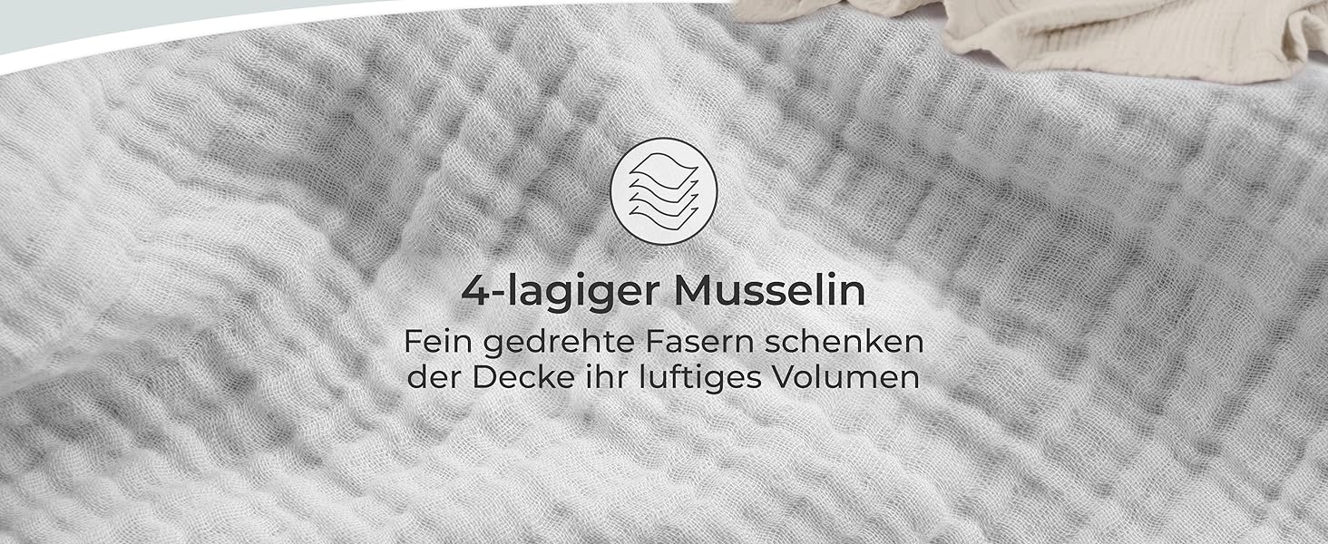 Плед LAYNENBURG Premium з мусліну, 150x200 см, 100% бавовна. Легкий літній плед, ковдра, накидка на ліжко/диван (Taupe)