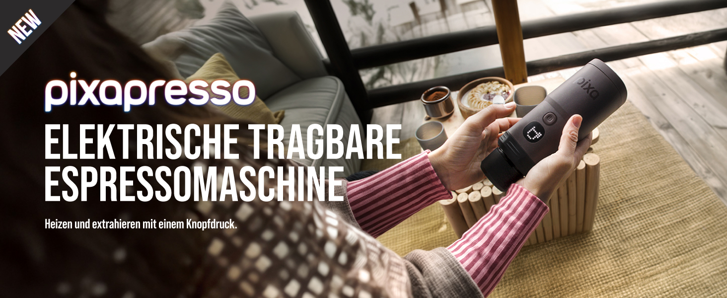 WACACO Електрична портативна кавомашина: 4 види кави, швидкий нагрів, 3 акумулятори 3000mAh, 20 Bar, для меленої кави та капсул NS, сенсорний екран, темно-бордовий