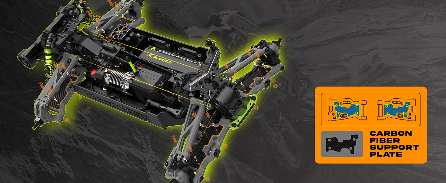 Радіокерований автомобіль RIAARIO 1:10 Brushless 50 км/год Позашляховик 4WD Водонепроникний карбон