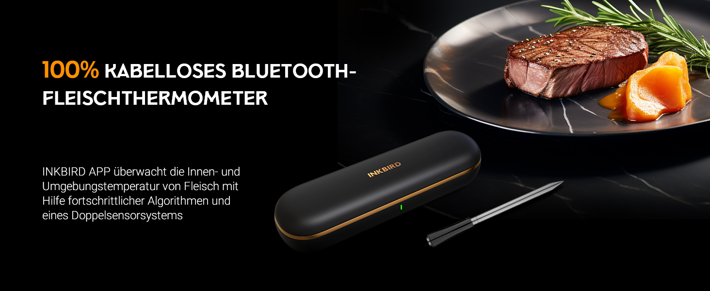 Бездротовий термометр для м'яса Inkbird INT-11P з Bluetooth, IP67, для гриля, BBQ, духовки, коптильні