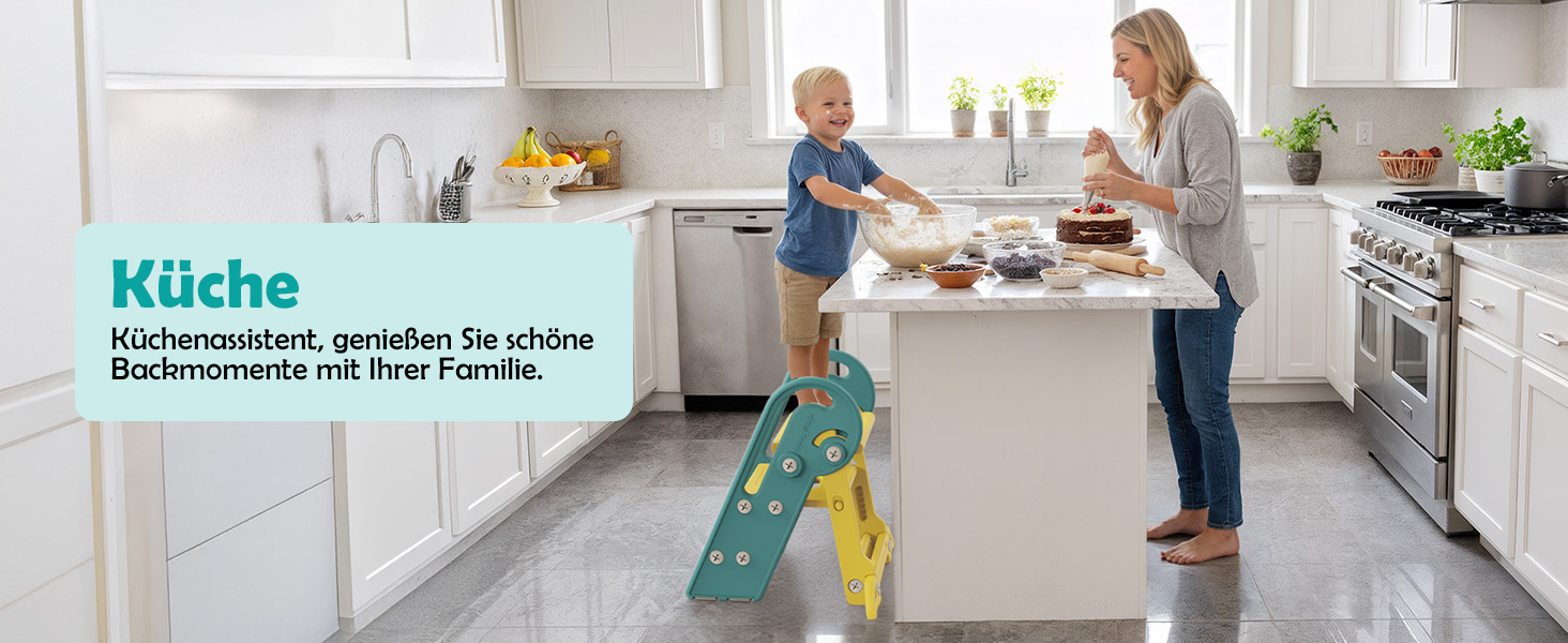 Дитячий підсвічник Onasti Tritthocker Kinder: регульована висота, 3 сходинки, з ручками, складний, анти-кіп та анти-ковзний, для кухні, ванної, раковини та туалету (сірий) сіро-білий (зелений)