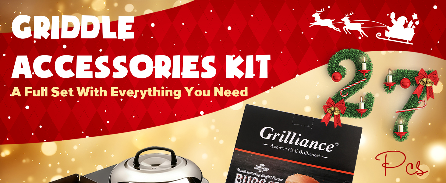 Набір для гриля та тепаньякі 27-TLG: шпатель, прес для котлет, аксесуари з нержавіючої сталі для чоловіків, подарунковий набір для приготування бургера на грилі Blackstone