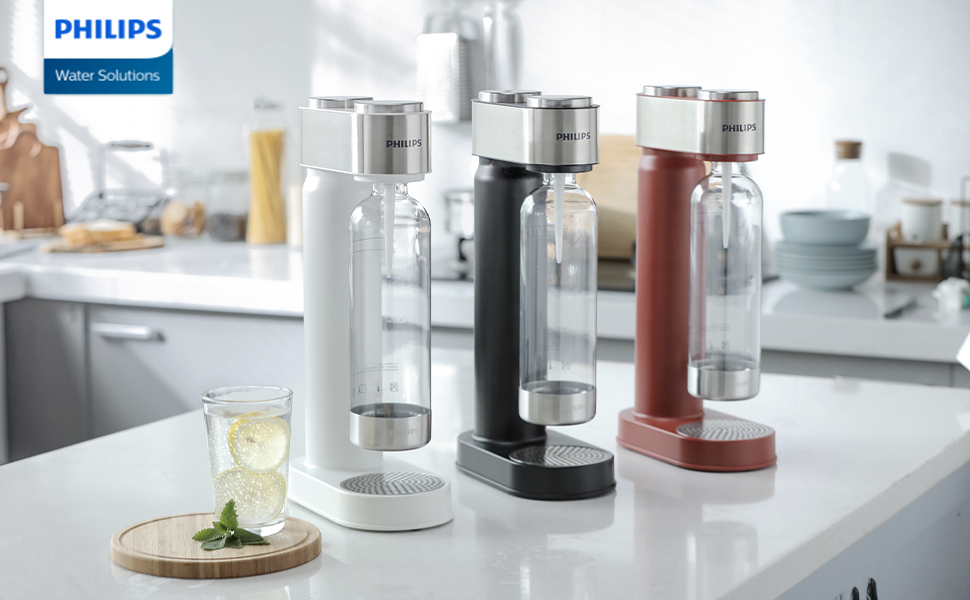 Сифон для газування води Philips GoZero ADD4902BK/10, пластиковий, 1 літр, чорний