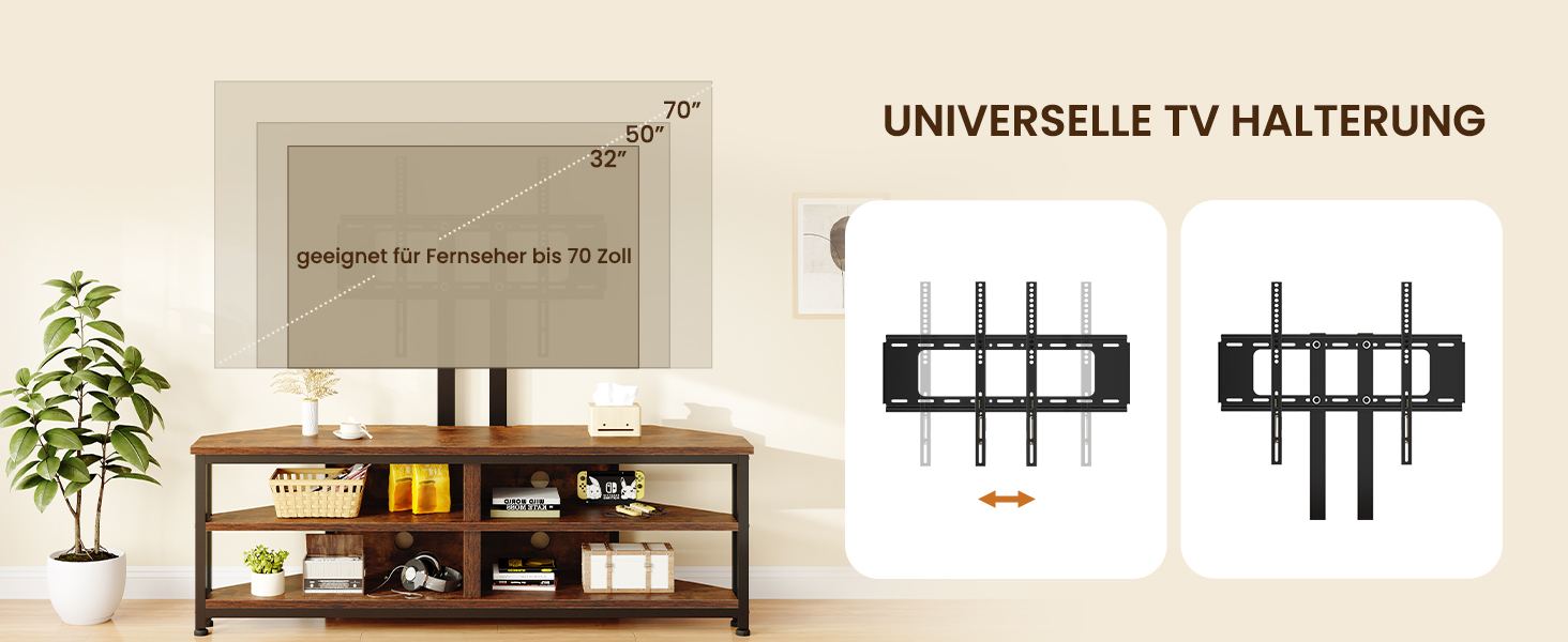 Тужба з полицями та кріпленням для телевізора Dripex кутова низька 120 см з LED підсвіткою