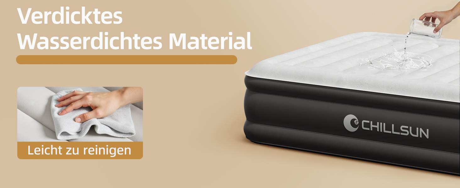 Надувне ліжко CHILLSUN® для 2 осіб, 203x152x46 см, з електричним насосом, водонепроникне, для кемпінгу та гостей