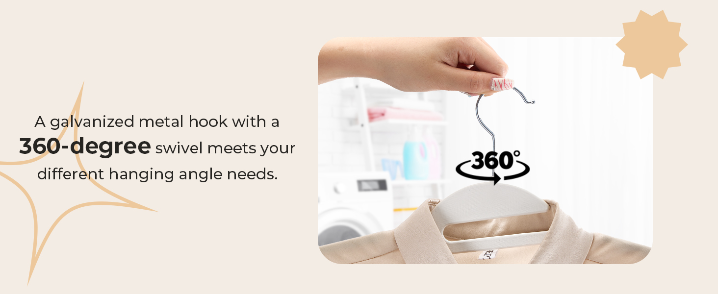 50 шт. Плечі для одягу HOUSE DAY з пластику, неслизькі, для вологого та сухого одягу, обертаються на 360°, міцні, економія місця