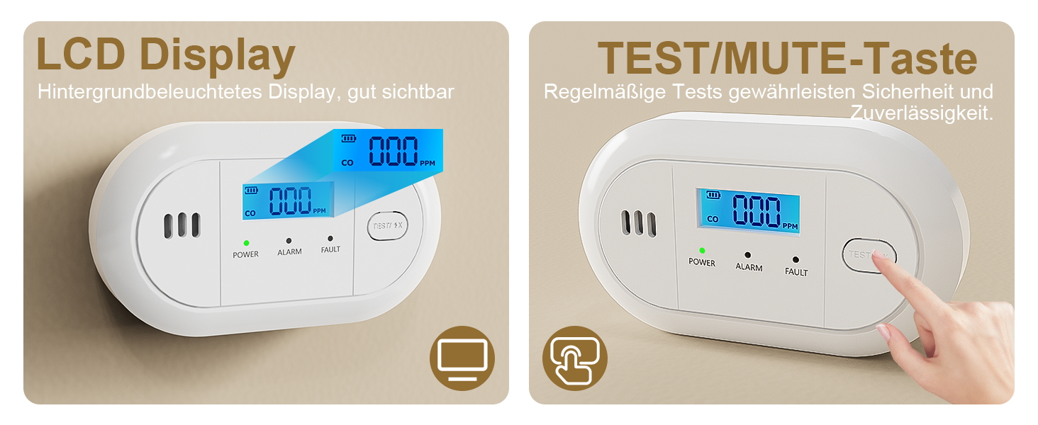 Портативний детектор чадного газу (CO) з LCD-дисплеєм, індикатор рівня вуглекислого газу, 1 шт.
