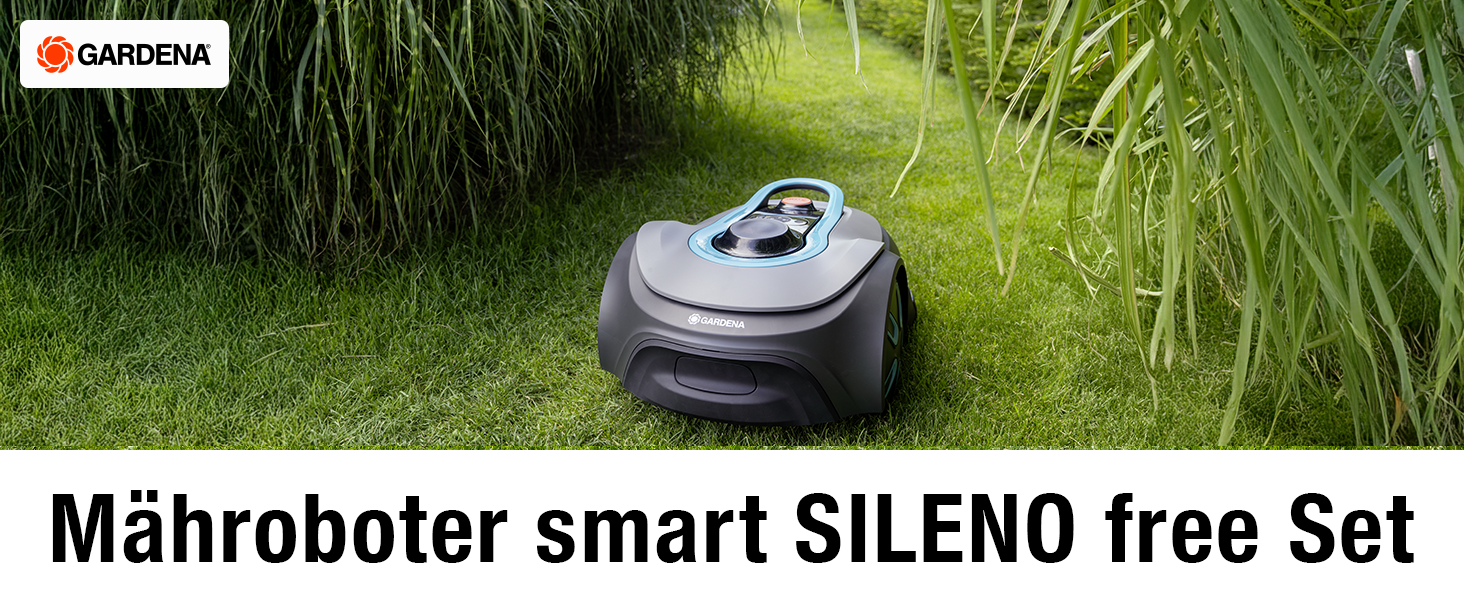 Робот-газонокосачка Gardena Smart Sileno Free Set 600 м²: LONA Intelligence, обрізка по краях, без кабелю, тиха робота, керування через додаток (19921-20)