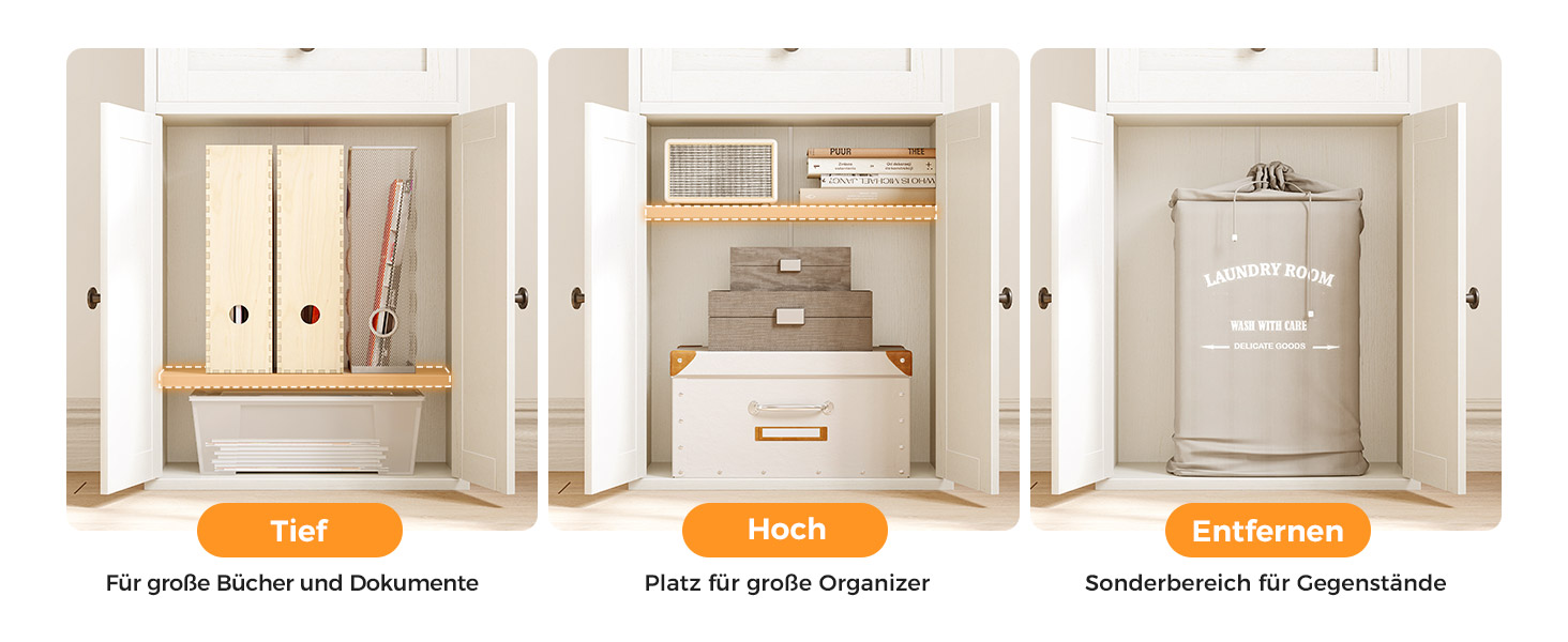 Стелаж Coleshome з дверцятами та шухлядами: 5 полиць, 48x24x164.2 см, білий