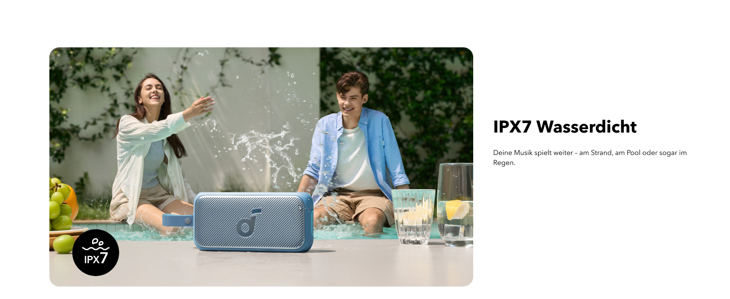 Soundcore Motion 300: Bluetooth-динамік з BassUp, SmartTune, 30W, 13 годин, IPX7, для саду, кемпінгу та піших прогулянок (блакитний)
