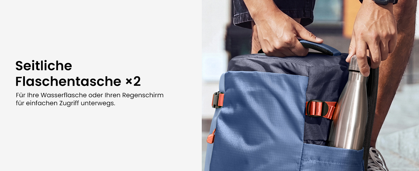 Дорожній рюкзак tomtoc 28L/40L для подорожей та літака, TSA-сумісний рюкзак для ручної поклажі (Coastal Blue-ripstop)