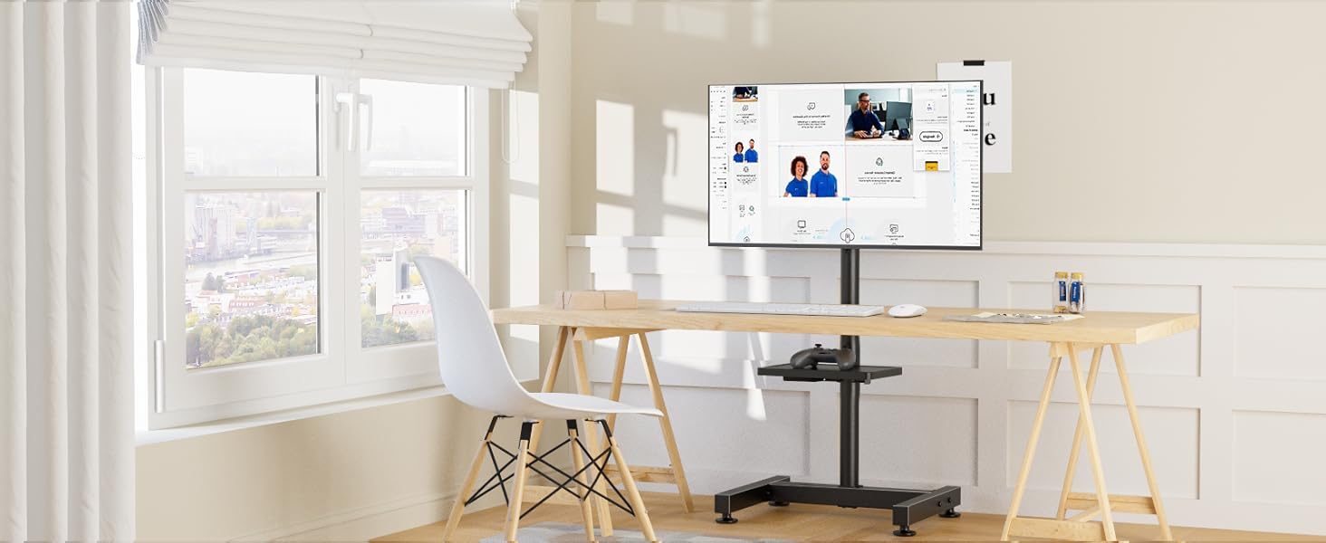 Кріплення для телевізора AX WABER на підлогу для LCD, OLED LED телевізорів 13-50 дюймів, VESA 200x200, до 35 кг, AX2008TBM (без шківів)