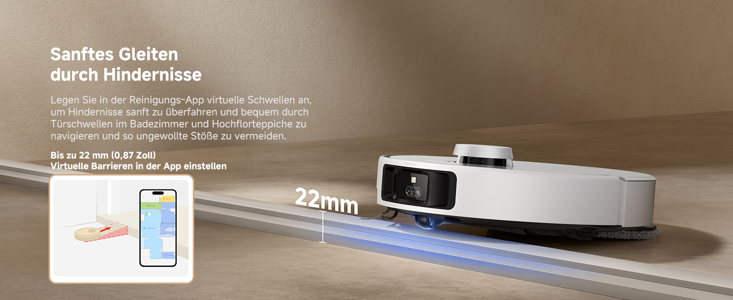 Робот-пилосос Mova P50 Pro Ultra з мокрою прибиранням, 19000 Па, самоочищення гарячою водою, бічні щітки, LDS-навігація, RGB AI, уникнення перешкод, автоматичне спорожнення/поповнення