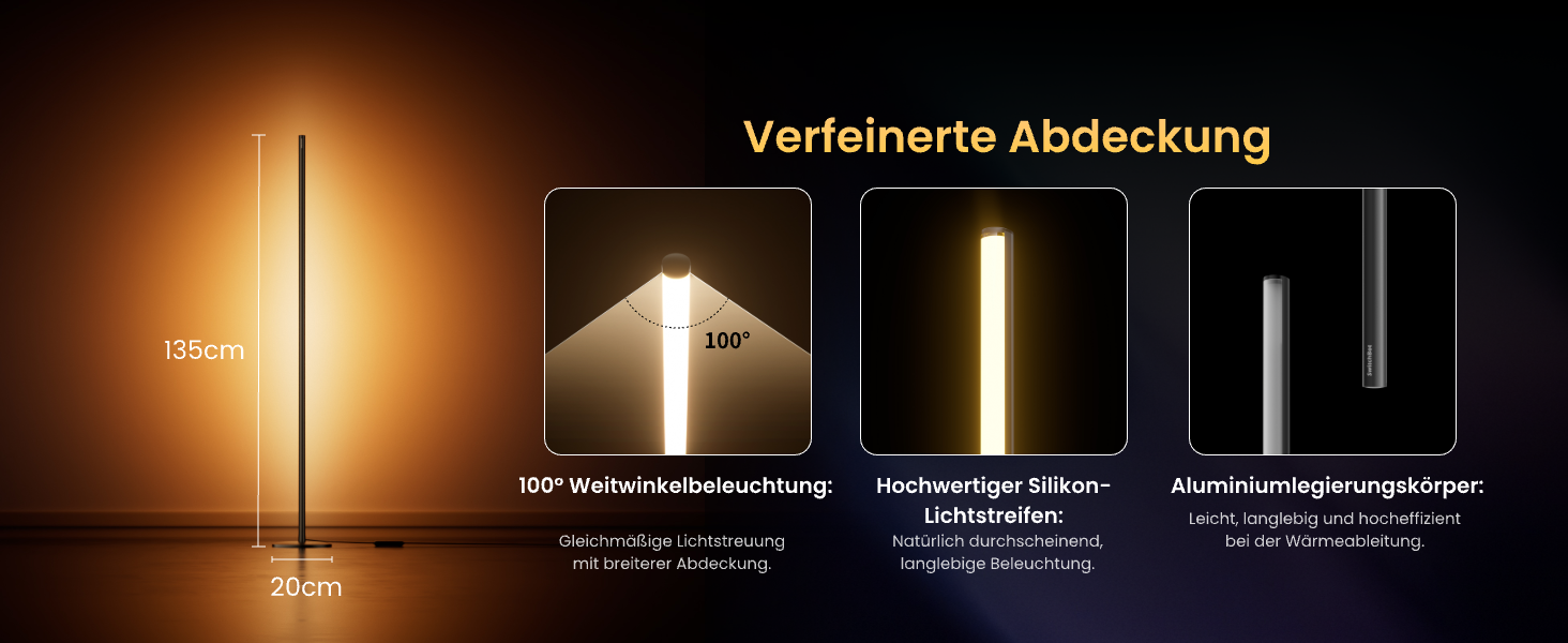 SwitchBot Matter Підлоговий світильник для вітальні та спальні, RGBWW, димування, Apple Home, Alexa, Google Home, керування через APP, музичні та сценні режими, чорний