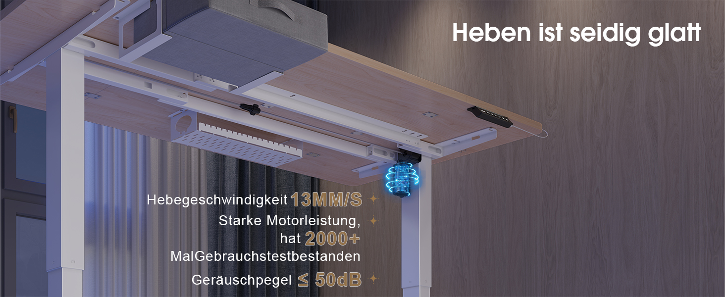 Регульований стіл Devoko 160x80 см з висувними ящиками, USB-порт, органайзер для кабелів, стіл для комп'ютера з 3-ма пам'ятними функціями, білий
