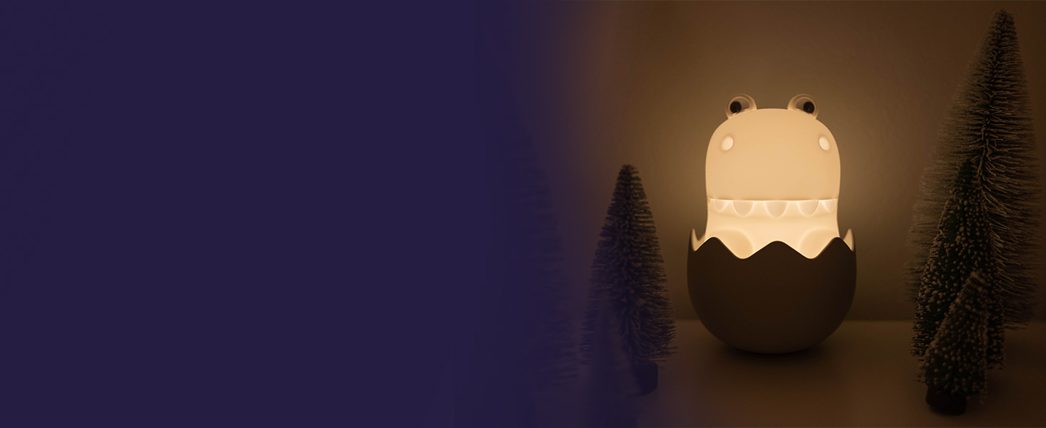 Дитячий LED нічник MegaLight Diggy Dino: RGB-підсвітка, регулювання яскравості, сенсорне керування та звукові ефекти, USB-зарядка